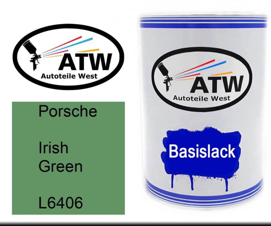 Porsche, Irish Green, L6406: 500ml Lackdose, von ATW Autoteile West.